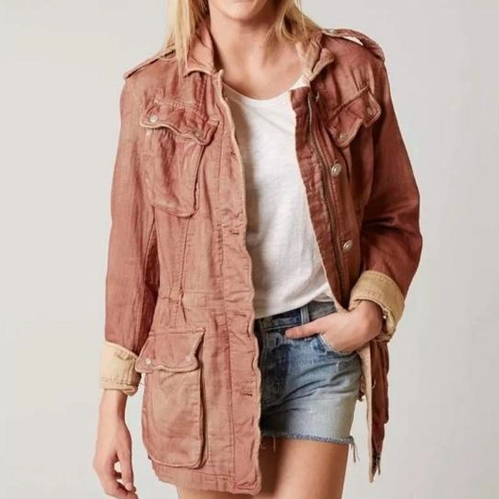 Free People Pink Utility Jacket XS